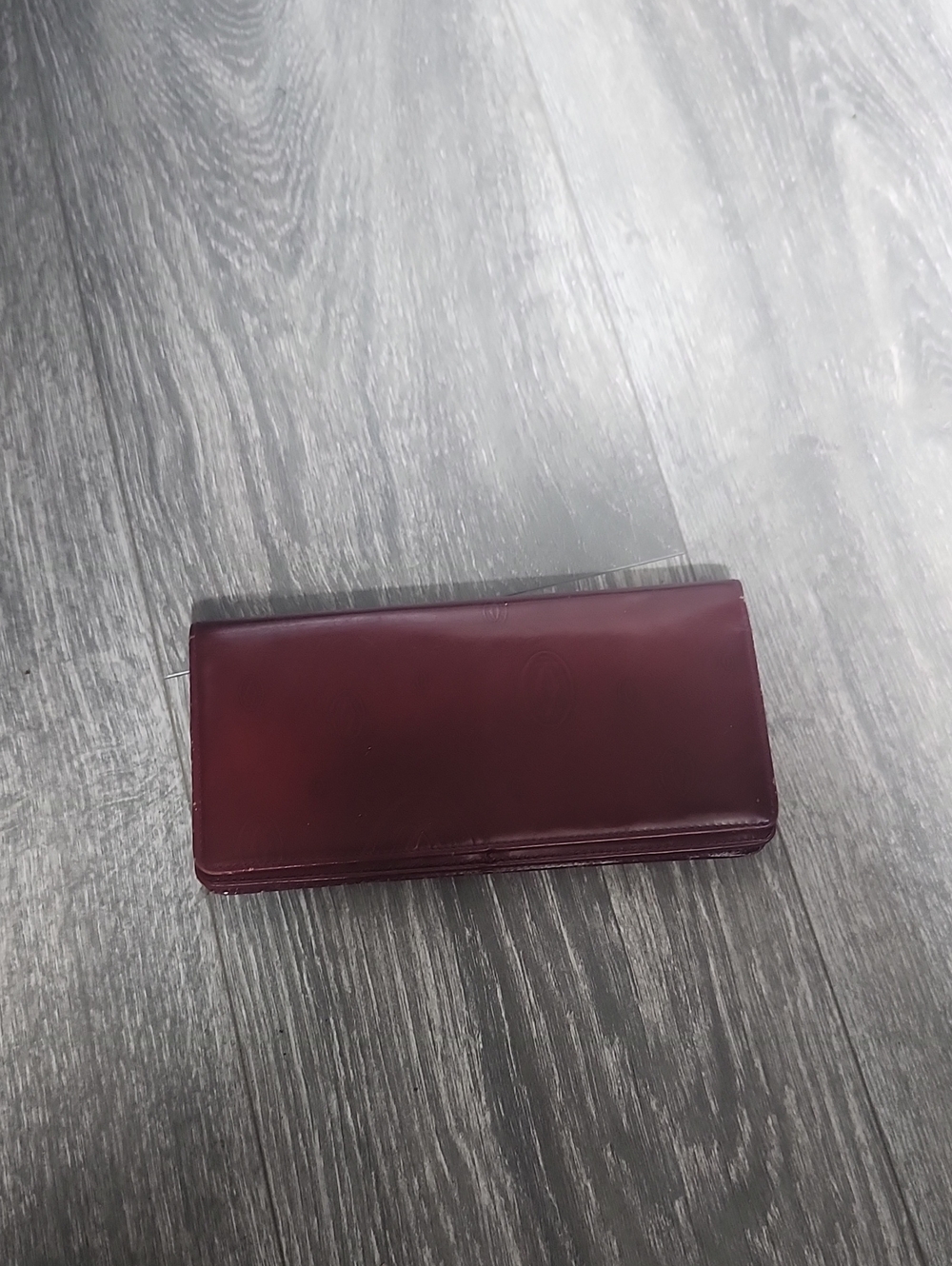 Cartier Burgundy Leather Clutch Wallet